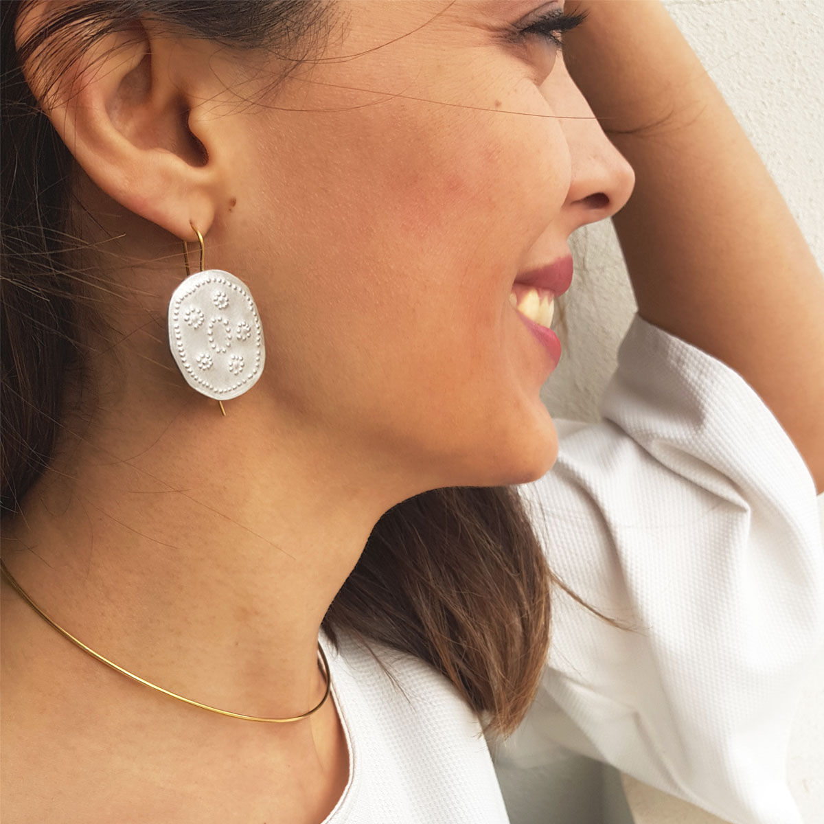 Pendientes largos en plata Boem - Joyería Artesanal Online - Cabo